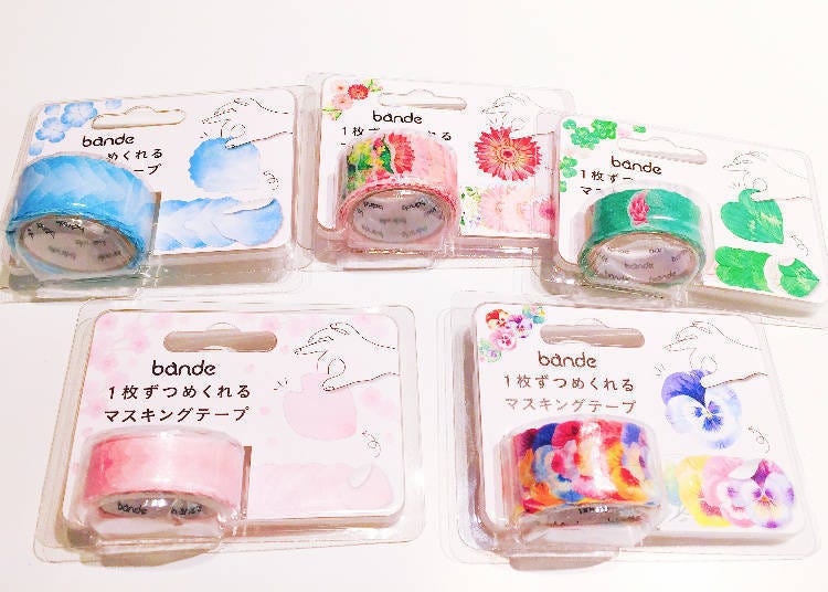 bande: Masking Tape in the Shape of Flower Petals/
bande マスキングロールステッカー 花びらミニ ピンク