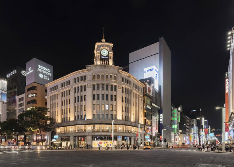 3. 銀座（東東京）：擁有品牌旗艦店林立的高級街道以及文化景點