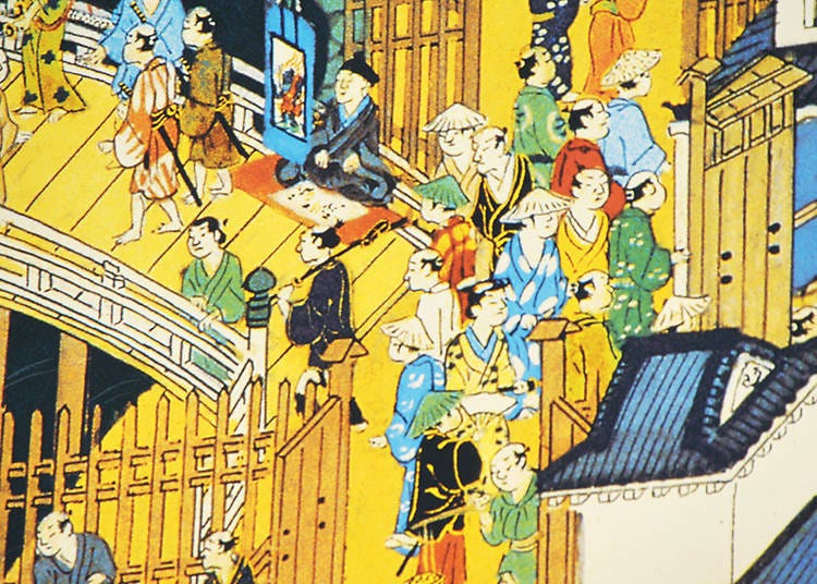 ▲The Haneda Nihonbashi Edo-zu Byobu, or folding screen with Edo-style paintings.