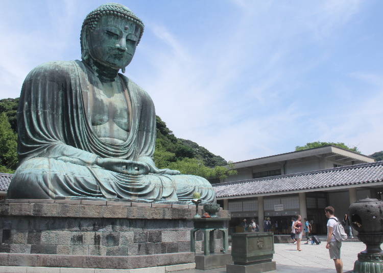 The Great Buddha peacefully sits in the center of Kotoku-in Temple’s grounds