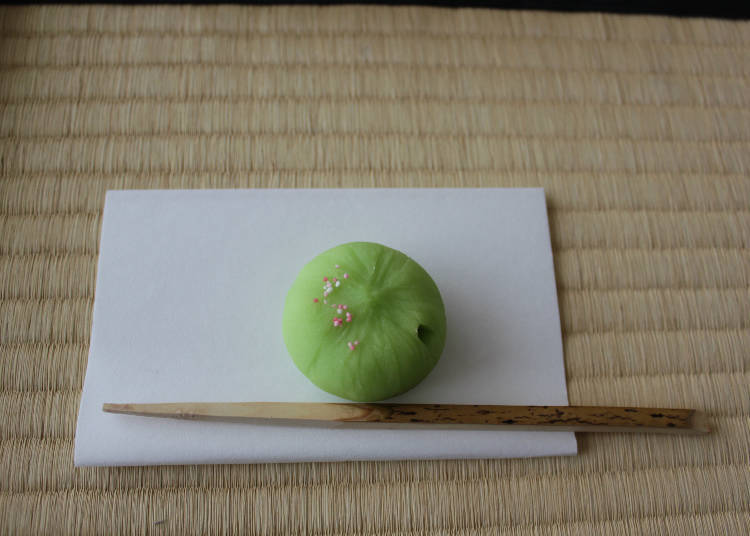 The beautiful treat, hatsuhagi. It's sweet, but the flavor doesn't overstay its welcome.