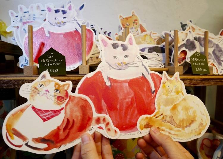 Cute cat cards, 350 yen each