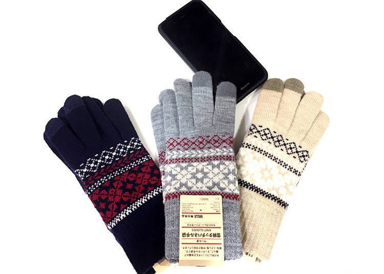 ▲Snowflake Touchscreen Gloves ／ウール混雪柄タッチパネル手袋  1,490yen