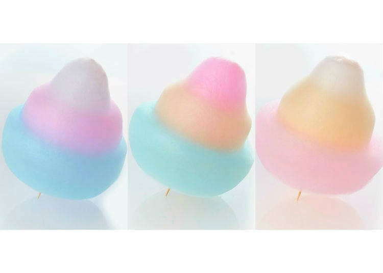 3 color Whimsical cotton candy pick