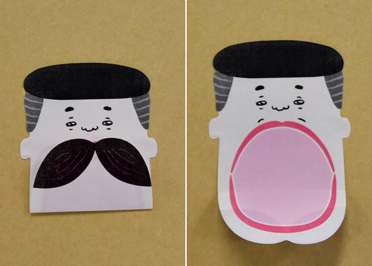 ▲Stick Notes of mustache men/株式会社日本ホールマーク イメチェンあんぐりパパ付箋 410 yen
