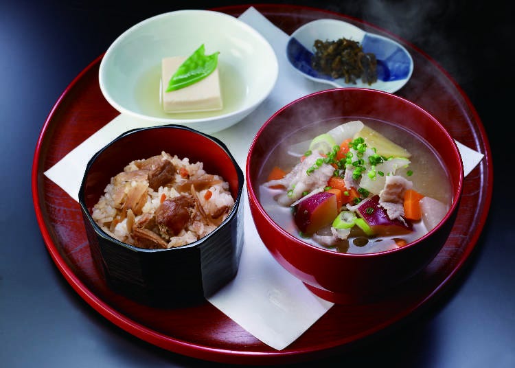 Recommended Dishes #1 - Pork Miso Soup Set Meal from Kyushu (1,280 JPY)