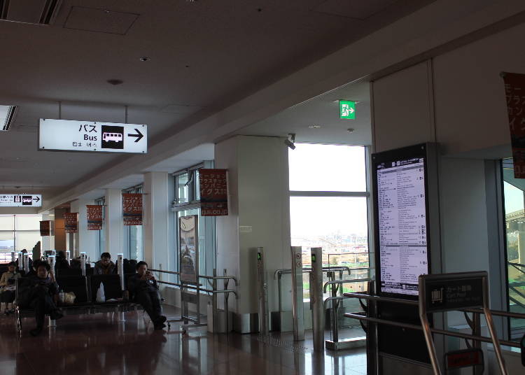 Bus boarding area on the 2nd Floor. You can also purchase tickets from the ticket machine near the bus boarding area on the 1st Floor.