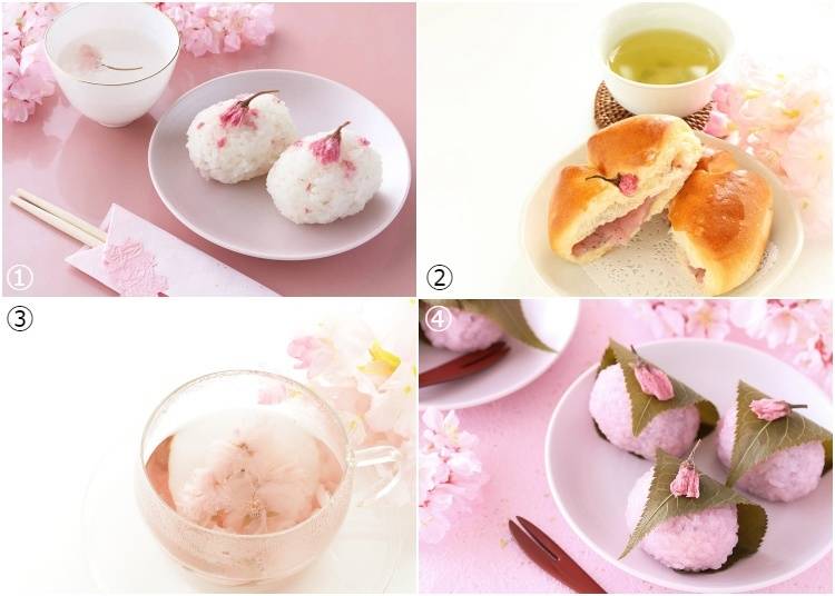 1: Sakura Onigiri / 2: Sakura Anpan / 3: Sakura Mochi / 4: Sakurayu