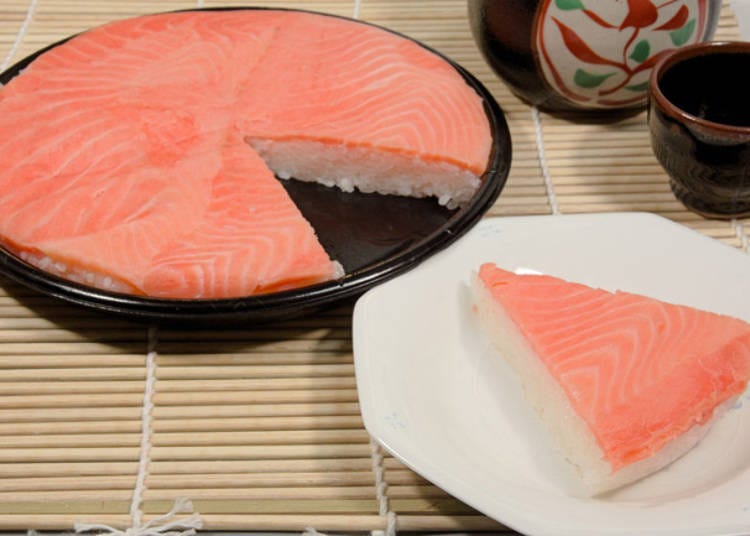 6. Salmon Oshizushi