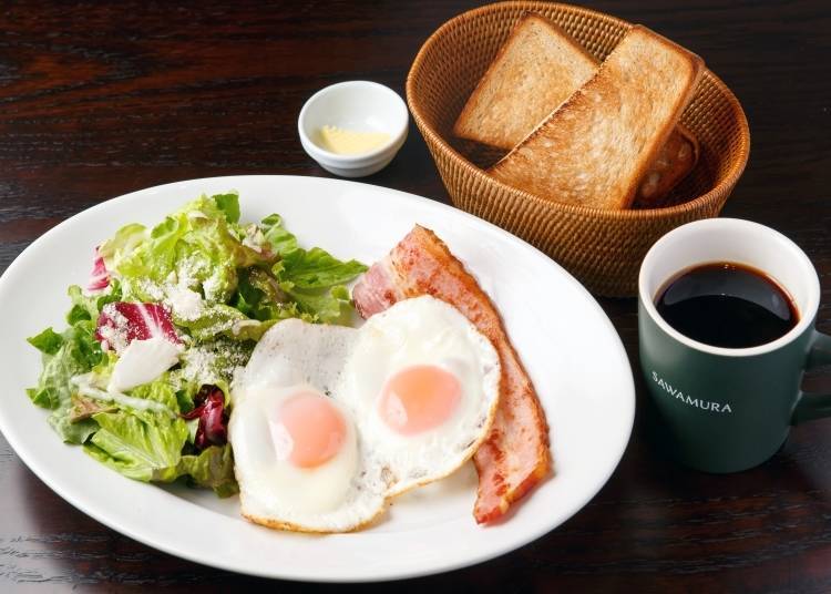 Sawamura Bacon and Eggs Plate 1,296 yen