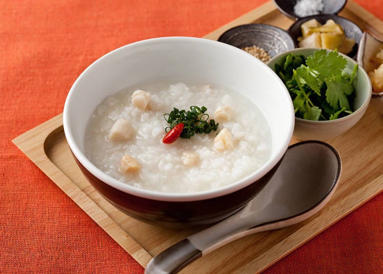 Morning porridge made with slowly stewed kobashira (small scallops) 853 yen