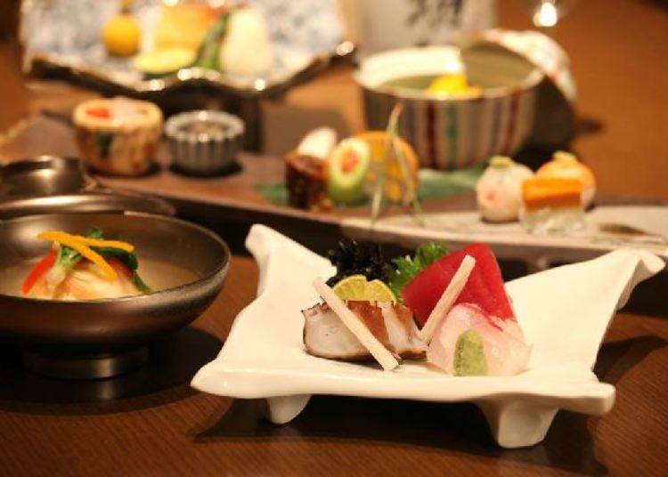 店內也有可以吃到生魚片、烤物等料理的本格懷石套餐，不含稅金及服務費6000日圓起。（圖片僅供示意）
