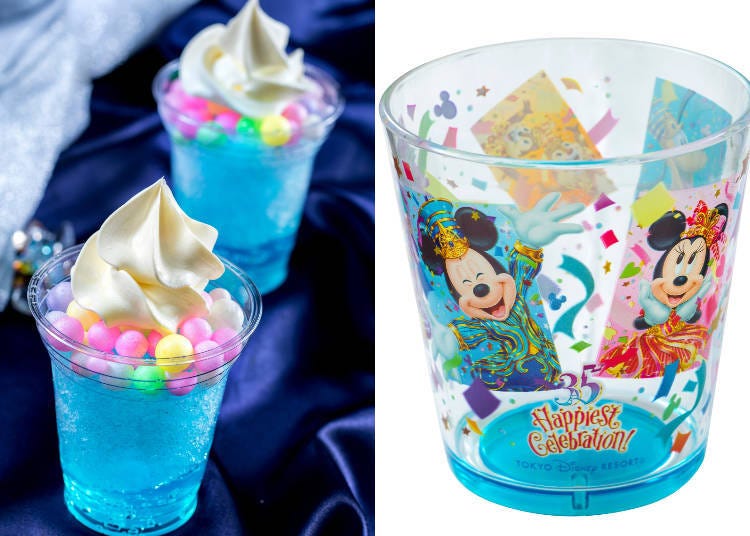 Blue Jelly Shaved Ice ¥500 (left), With Souvenir Cup, ¥860 (right)
