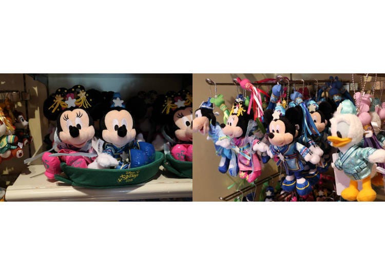 Plush Toy Set, ¥5200 (left), Plush Toy Badge, ¥1700 each (right)