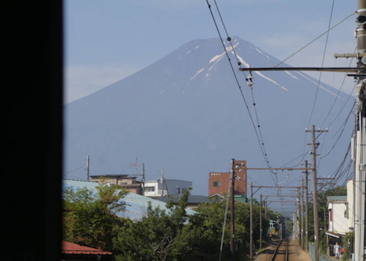 If the weather is good, you’ll be able to see Mount Fuji from the front window!