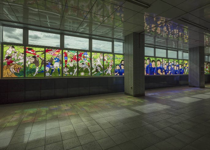 captain tsubasa in saitama the soccer legend becomes a giant stained glass artwork live japan travel guide