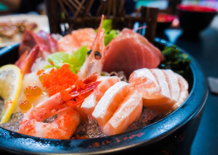 Healthy Japanese food, and beautiful sashimi!