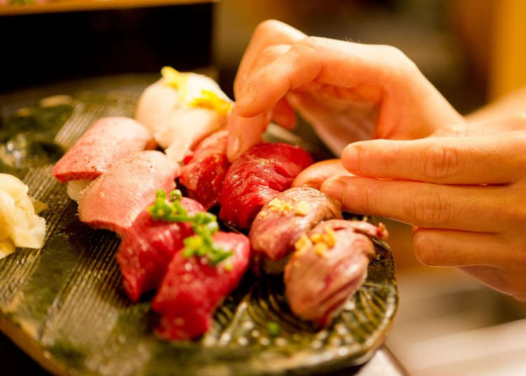 생선대신 고기를 초밥 위에 올린다! 이케부쿠로의 분위기 좋은 고기초밥가게! 니쿠스시(肉寿司)