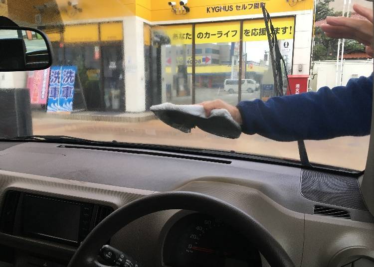 The free window cleaning service at gas stations