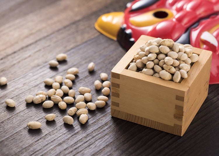 February – beans thrown to drive out evil spirits during setsubun