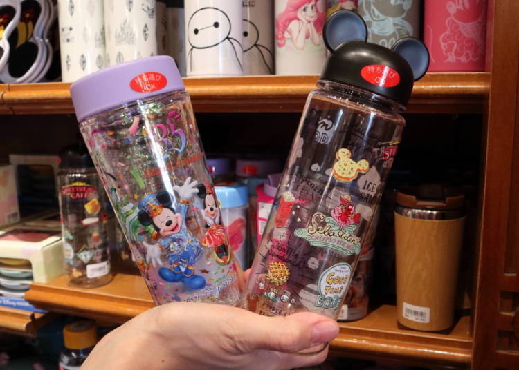 Stay hydrated during the summer! 
35th Anniversary Drink Bottle, 1600 yen; Mickey Mouse Ears Bottle, 1800 yen