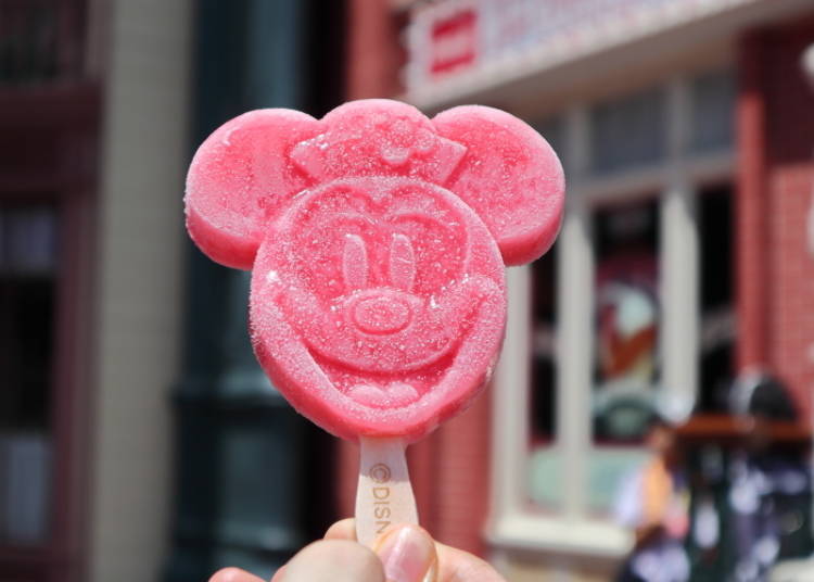 Perfect Summer Treat! Sweet & Sour Cold Minnie Ice Pop (Peach & Raspberry), 310 yen