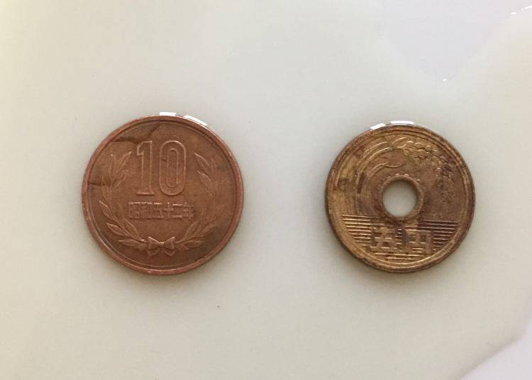 Coins that were immersed in vinegar