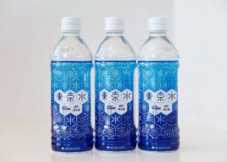 ▲“Tokyo Water” (500ml, ¥103 – including tax). The Tokyo water is unexpectedly popular. The water goes through a process of purification on a site managed by the Tokyo Metropolitan Bureau of Waterworks. The purity of the water is very high even compared to the high standards of Japan.