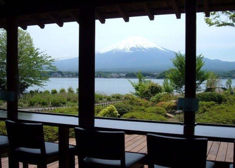 A view of Mt. Fuji from inside the shop.
