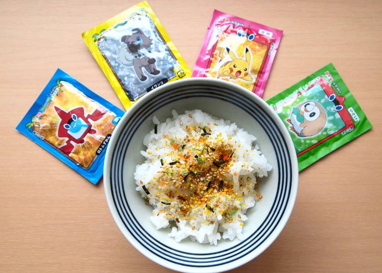 Every furikake pack of this fun mix has a different Pokémon on it. (Marumiya, 219 yen excluding tax)