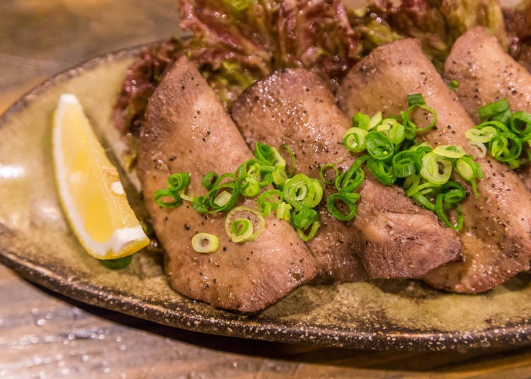Gyutan: A grilled beef tongue delicacy, celebrated for its rich texture and taste.