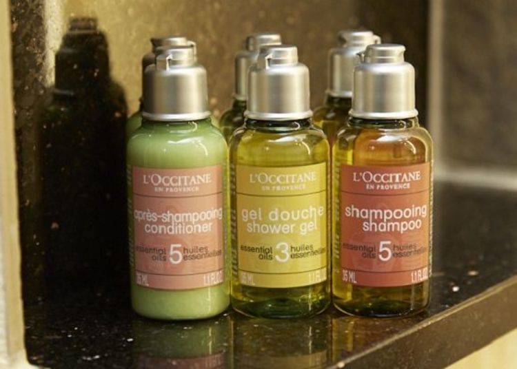 The L’Occitane amenities can be taken home.