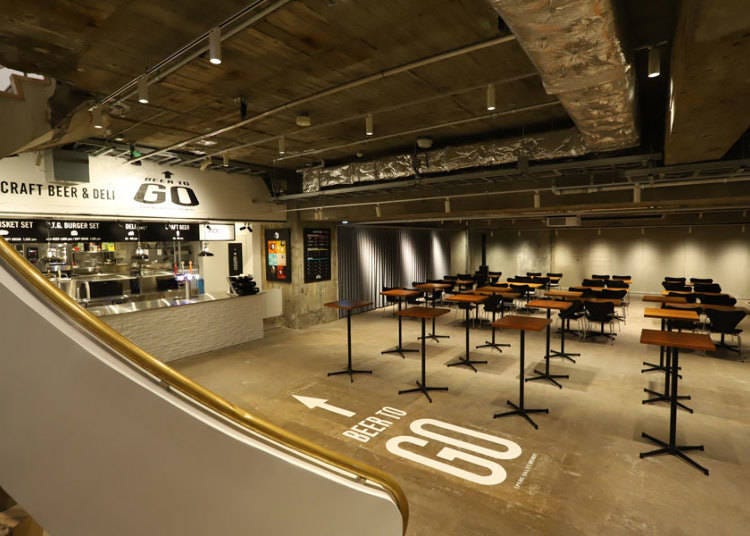 地下四樓為僅需500日元便可享用的精釀啤酒及立食餐廳！
