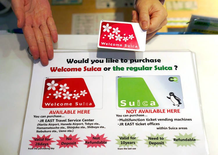 Benefit #1: The Welcome Suica does not require a 500yen deposit when acquiring it