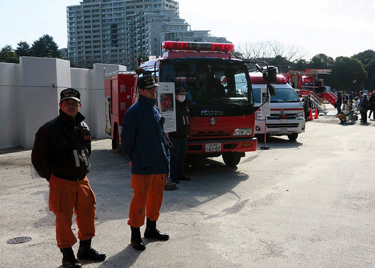 Japanese first responders at the ready