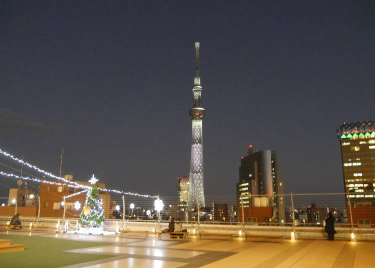 From The Rooftop “Asakusa Hare-Terrace” Lies A Secret Night View of the Tokyo Skytree®!