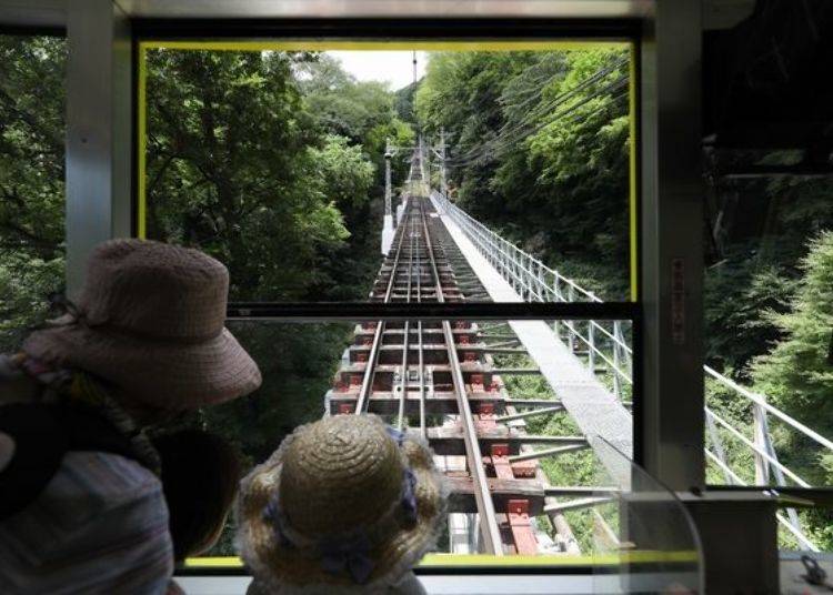 It’s Japan’s fastest cable car, climbing 31 degrees in 18 minutes.