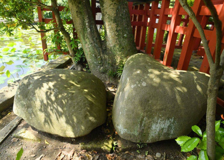 “Masako’s Stone” behind the shrine is said to be a power spot for fortune in marriage and childbirth.