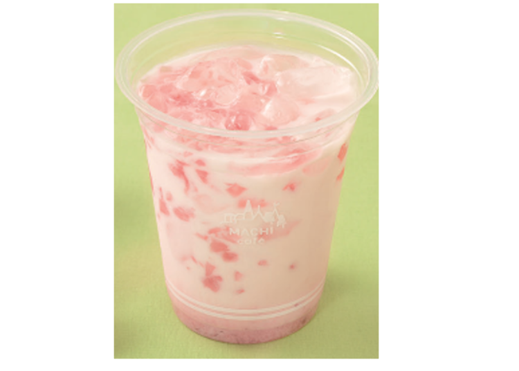 「MACHI café 櫻花凍拿鐵」（「MACHI café 桜ゼリーラテ」）260日圓，含稅