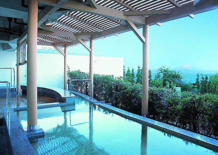 Enjoy the view of Mt. Fuji from the comfort of a thermal bath!