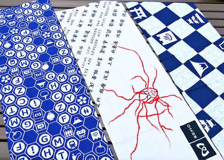 1000mm x 350mm，1200日圓（含稅），販賣數：歌舞伎圖樣200條 / 龜甲紋150條 / 市松模樣150條