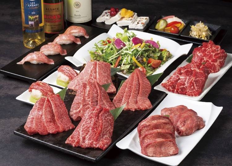 Relish luxurious and rare A5 Wagyu beef parts with the "Takumi Course (9 Items)" for 8,000 yen (tax included)