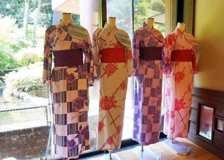 加500日元（不含税）的话还能租借设计师「桂由美」所设计的浴衣
