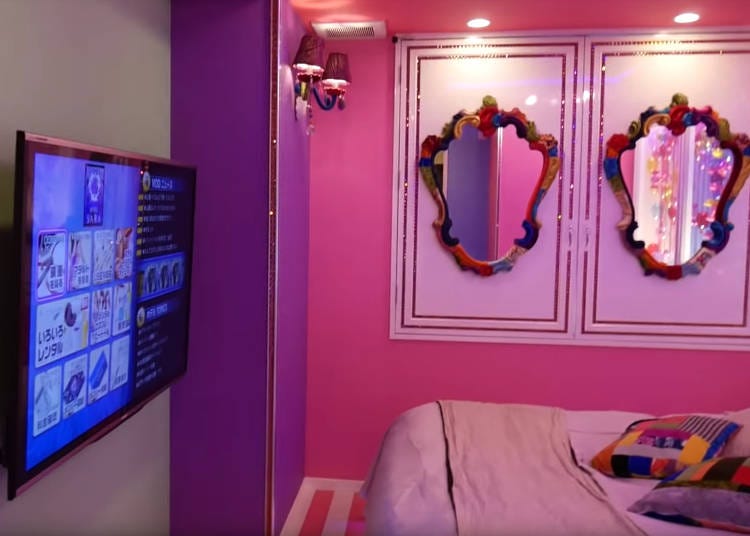 At first look, this themed love hotel is pretty loud on the eyes! Photo courtesy of YouTuber @OzzyAwesome.