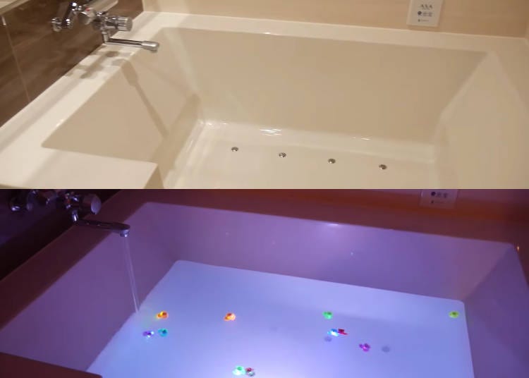 More than a tub: many love hotels in Japan offer jacuzzis or other luxury features. Photo courtesy of YouTuber @OzzyAwesome.