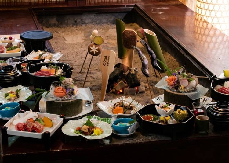 Try this Nikko ryokan's charcoal-grilled irori full course meal for dinner!