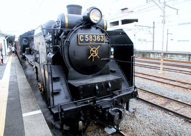 Photo of steam locomotive taken at Yorii Station.
