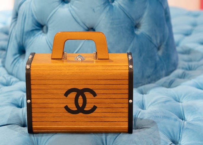 Chanel Limited Brown Wooden Box Handbag, 1994
