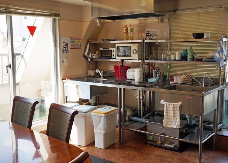 A shared kitchen and coin laundry, making things a little easier for those staying long term