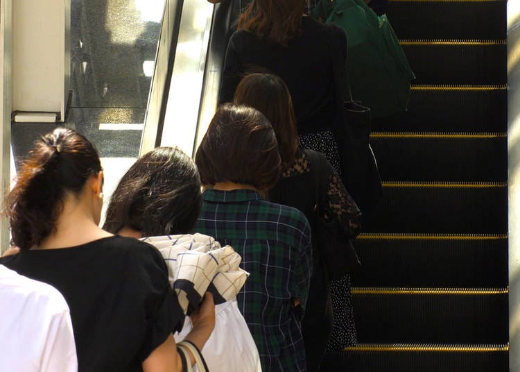 18. Standing on the wrong side of the escalator